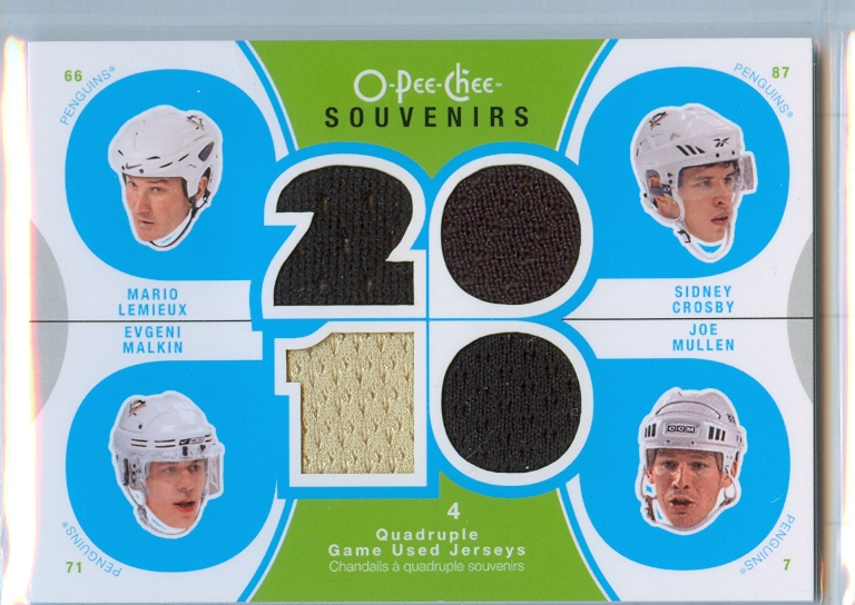 2010-11 O-Pee-Chee Souvenirs #SVPITT Joe Mullen/Mario Lemieux/Sidney Crosby/Evgeni Malkin