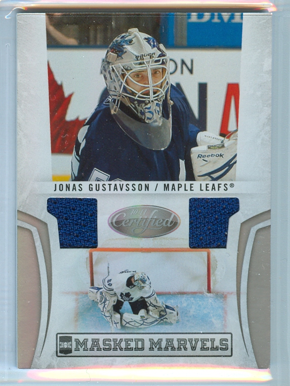 2010-11 Certified Masked Marvels Materials #3 Jonas Gustavsson