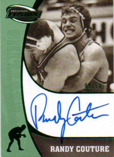 2009 Press Pass Fusion Autographs Green #SSRC Randy Couture/50