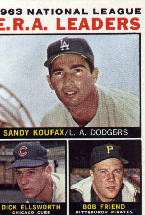 1964 Topps #1, Sandy Koufax, Dick Ellsworth, Bob Friend, near mint, $24.00