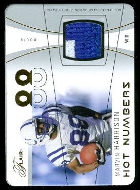 2004 Flair Hot Numbers Game Used Die Cut Patches #HNMH Marvin Harrison