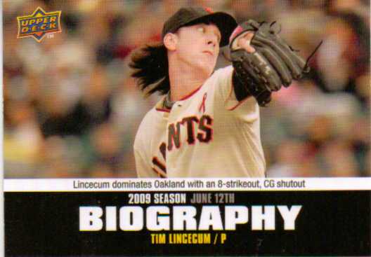 2010 Upper Deck Season Biography #SB81 Tim Lincecum