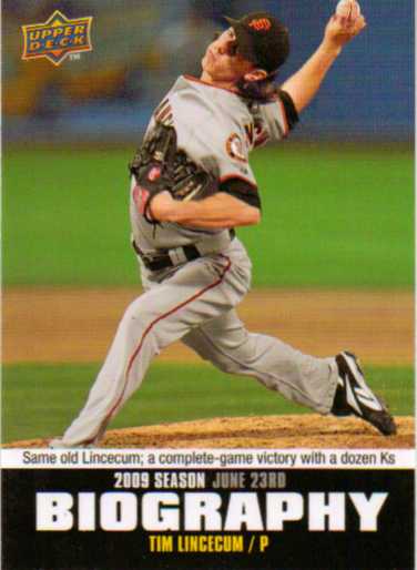 2010 Upper Deck Season Biography #SB96 Tim Lincecum
