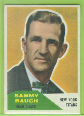 1960 Fleer #20 Sammy Baugh CO