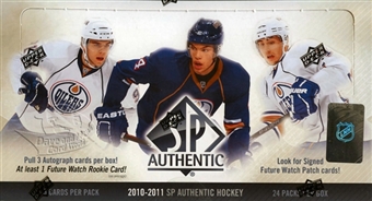 2010 - 11 ( 2011 ) Upper Deck SP Authentic Hockey Factory Sealed Hobby Box With 3 Autographed ( 1 Future Watch Rookie Auto ) Cards Per Box - Possible Wayne Gretzky Bobby Orr Gordy Howe - In Stock Now 