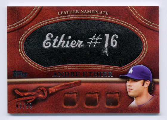 2011 Topps Glove Manufactured Leather Nameplates Black #AE Andre Ethier