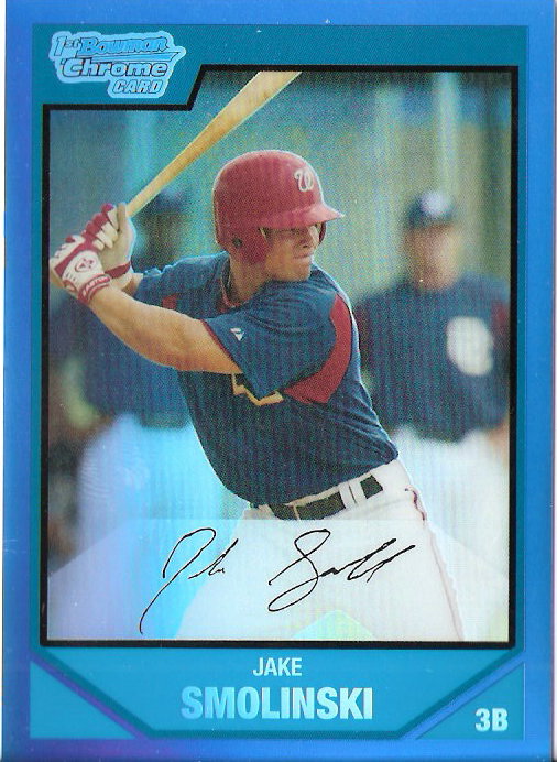 2007 Bowman Chrome Draft Draft Picks Blue Refractors #BDPP63 Jake Smolinski