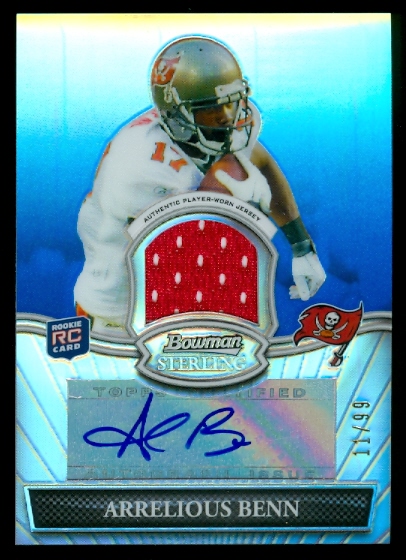 2010 Bowman Sterling Blue Refractors #BSARAB Arrelious Benn JSY AU