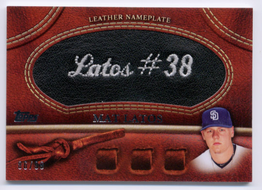 2011 Topps Glove Manufactured Leather Nameplates Black #ML Mat Latos