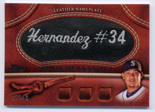 2011 Topps Glove Manufactured Leather Nameplates Black #FH Felix Hernandez