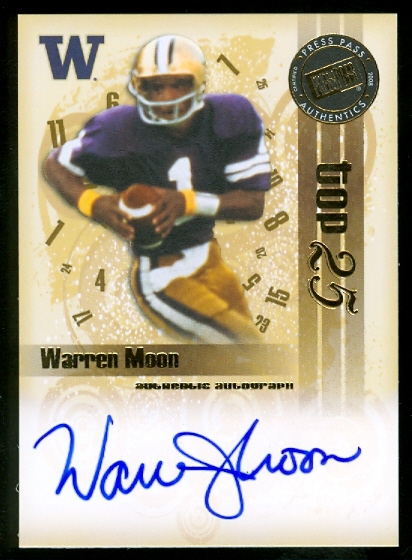 2008 Press Pass Legends Bowl Edition Top 25 Autographs #WM Warren Moon/35