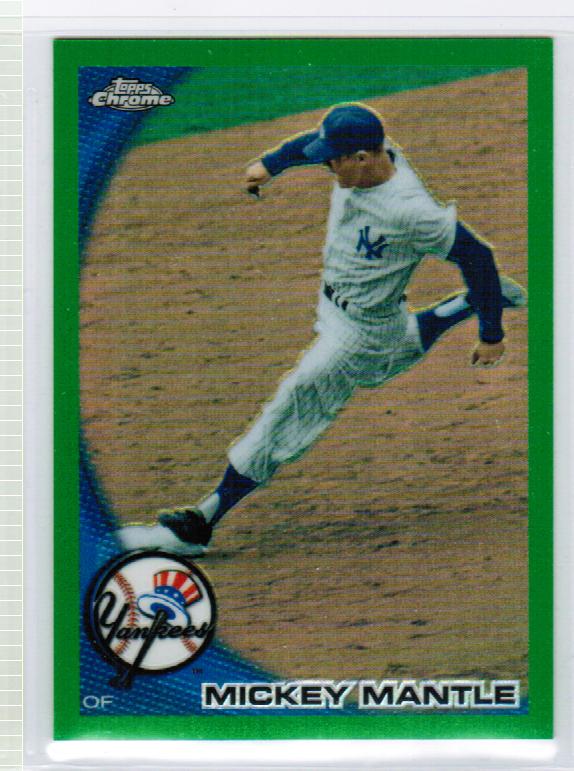 2010 Topps Chrome Wrapper Redemption Green Refractors #226 Mickey Mantle