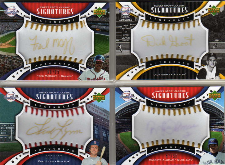 2007 Sweet Spot Classic Signatures Gold Stitch Blue Ink #RA Roberto Alomar/50