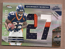 2009 Absolute Memorabilia War Room Materials Oversize Jersey Number Prime #19 Knowshon Moreno