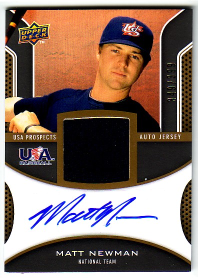 2009 Upper Deck Signature Stars USA Star Prospects Jersey Autographs #MN Matt Newman