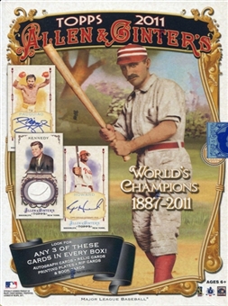 2011 Topps Allen And & Ginter Baseball Factory Sealed HOBBY Series Box With 3 Autograph, Relic, 1 Of 1 Printing Plate, Cut Sig, RIP Or Book Cards - WEEKLY SPECIAL - In Stock Now        