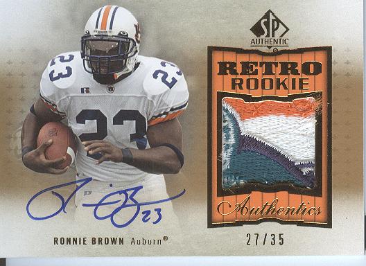 2010 SP Authentic Retro Rookie Patch Autographs #RB Ronnie Brown/35