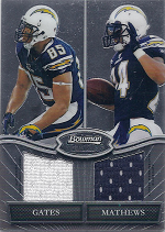 2010 Bowman Sterling Dual Jersey Box Topper #GM Antonio Gates/Ryan Mathews