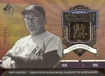 2006 SP Legendary Cuts Baseball Chronology Gold #CS Casey Stengel Yanks