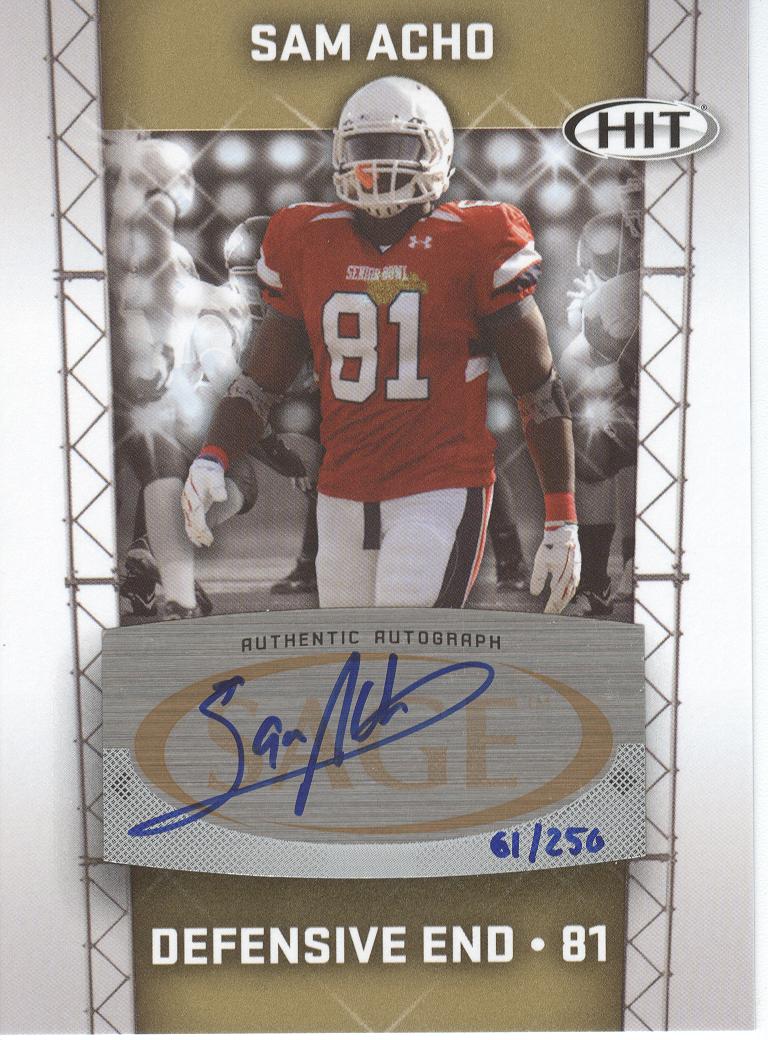 2011 SAGE HIT Autographs Gold #30 Sam Acho