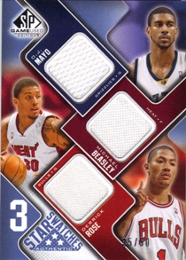 2009-10 SP Game Used 3 Star Swatches 50 #3SMBR O.J. Mayo/Derrick Rose/Michael Beasley