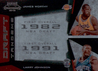 2009-10 Playoff Contenders Draft Tandems #8 James Worthy/Larry Johnson