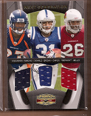 2009 Donruss Gridiron Gear Next Generation Materials Triple #3 Knowshon Moreno/Donald Brown/Chris Wells
