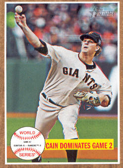 2011 Topps Heritage #233 Cain Dominates HL