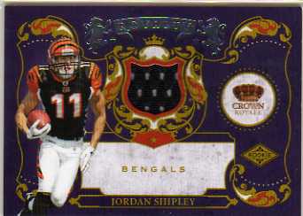 2010 Crown Royale Rookie Royalty Materials #30 Jordan Shipley