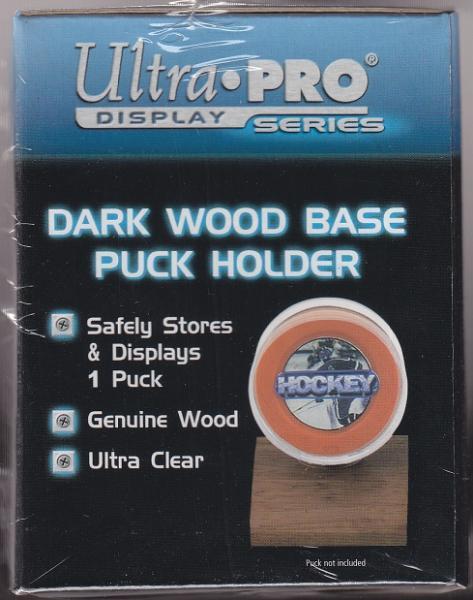 Lot of 10 - Wood Base Hockey Puck Holder (Dark Wood)