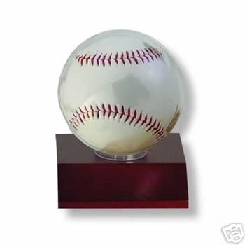 LOT OF 10 : Ultra Pro Wood Base Baseball Holder (Dark Wood)