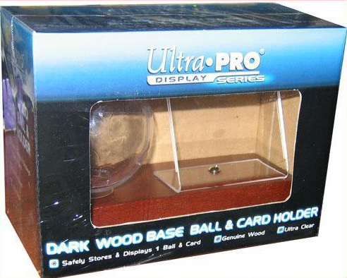 LOT OF 10 : Ultra Pro Wood Base Baseball & and Card Holder (Dark Wood)