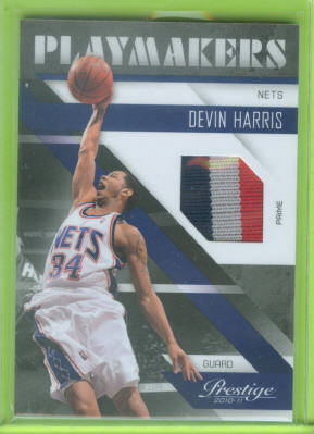 2010-11 Prestige Playmakers Materials Prime #3 Devin Harris/49