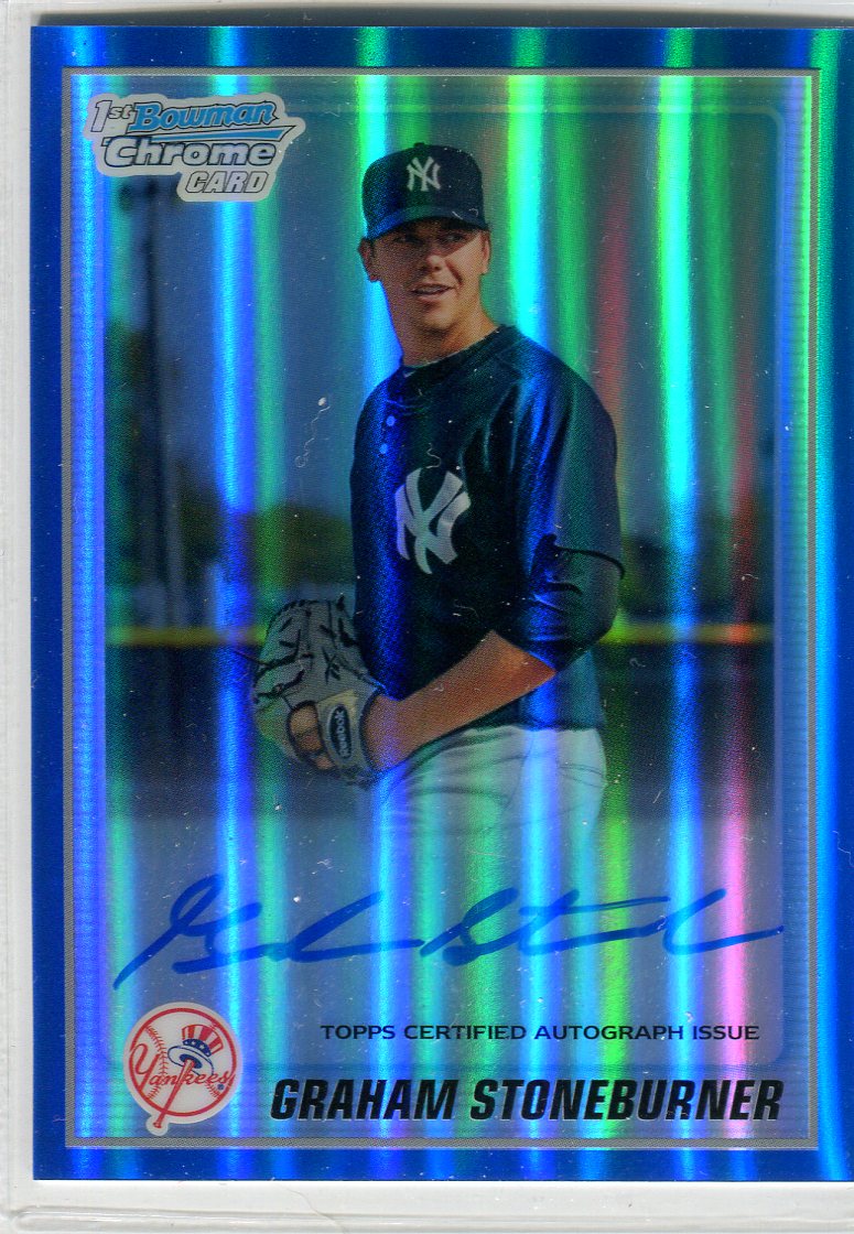 2010 Bowman Chrome Prospects Blue Refractors #BCP208B Graham Stoneburner AU