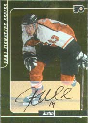 2000-01 BAP Signature Series Autographs Gold #222, Justin Williams