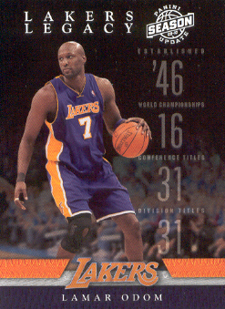 2009-10 Panini Season Update Lakers Legacy #9 Lamar Odom