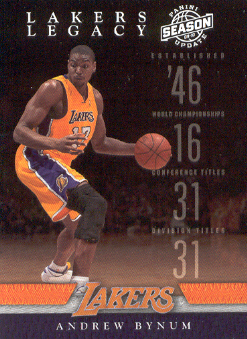 2009-10 Panini Season Update Lakers Legacy #10 Andrew Bynum