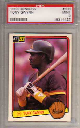 1983 Donruss #598 Tony Gwynn RC Graded PSA Mint 9