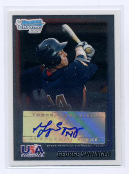 2010 Bowman Chrome USA Baseball Wrapper Redemption Autographs #WR27 George Springer