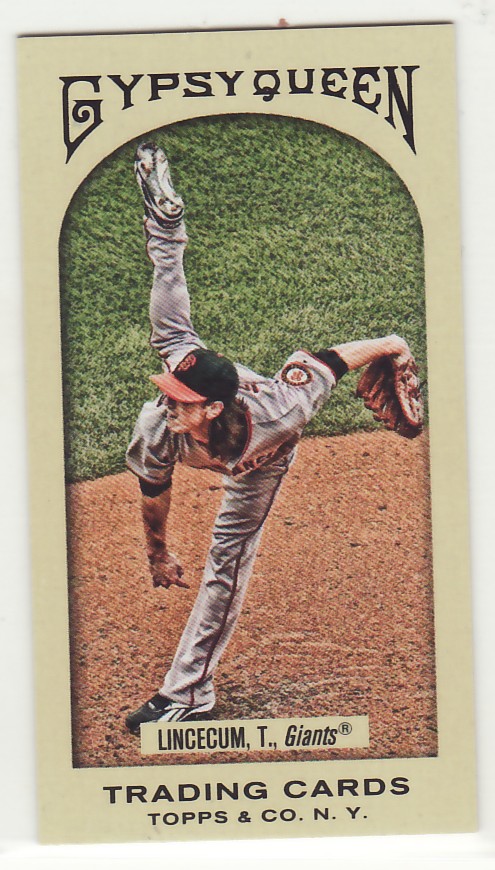 2011 Topps Gypsy Queen Mini Red Gypsy Queen Back #84 Tim Lincecum