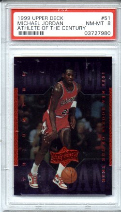 1999 Upper Deck Athlete of the Century #51 Michael Jordan PSA NM-MT 8 NICE!!!