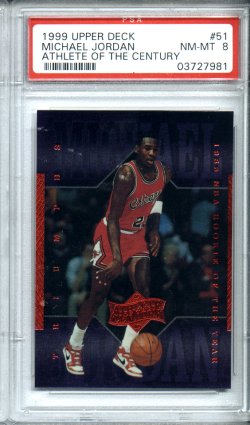 1999 Upper Deck Athlete of the Century #51 Michael Jordan PSA NM-MT 8 NICE!!