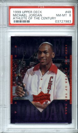 1999 Upper Deck Athlete of the Century #48 Michael Jordan PSA NM-MT 8 NICE!!