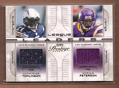 2008 Playoff Prestige League Leaders Materials #17 LaDainian Tomlinson/Adrian Peterson/Brian Westbrook/Willie Parker