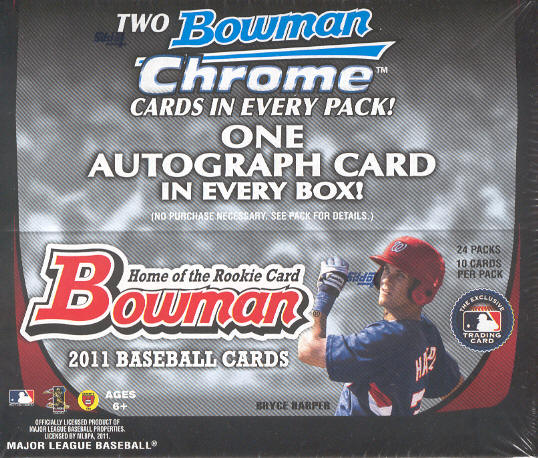 2011 Bowman MLB Baseball Trading Cards Retail Box