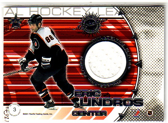 2000-01 Vanguard Dual Game-Worn Jerseys #3 Joe Sakic/Eric Lindros/250