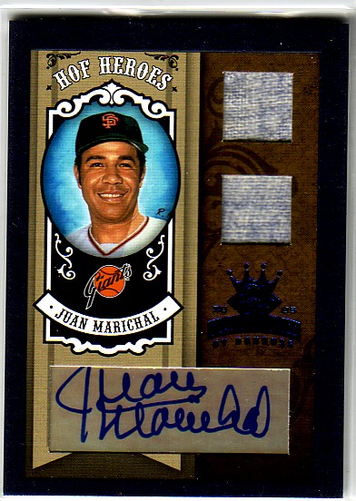 2005 Diamond Kings HOF Heroes Signature Materials Framed Blue #27 J.Marichal Pants-Pants/25
