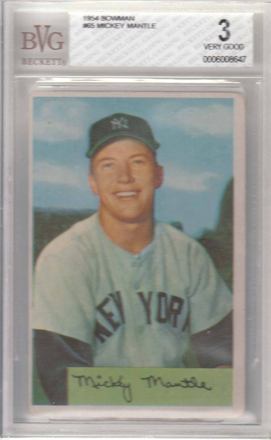 1954 Bowman #65 Mickey Mantle