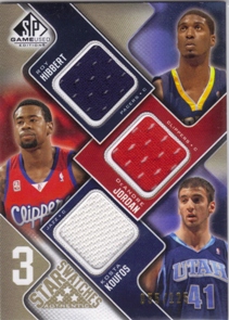 2009-10 SP Game Used 3 Star Swatches 125 #3SHJK DeAndre Jordan/Roy Hibbert/Kosta Koufos