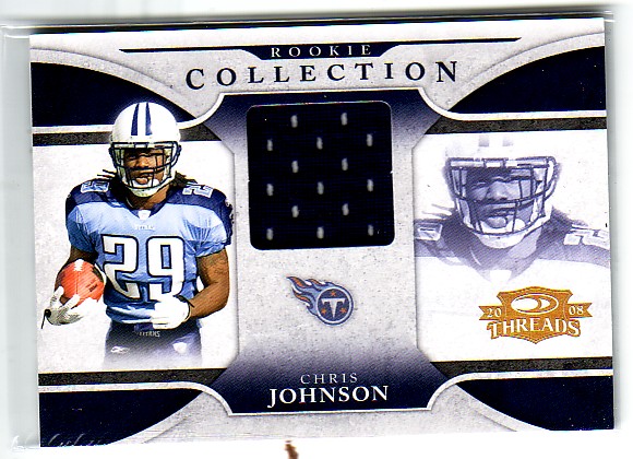 2008 Donruss Threads Rookie Collection Materials #10 Chris Johnson